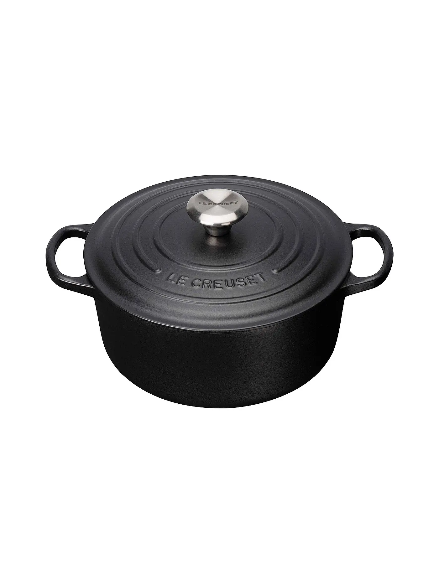 LE CREUSET | Bräter rund Signature 22cm Meringue | schwarz